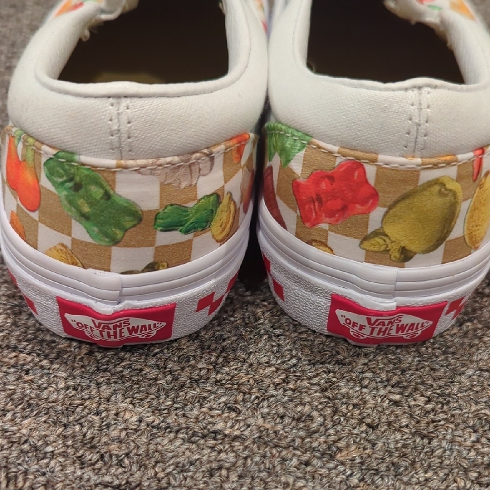 Vans White and Red Slip-On Sneakers with Elastic Panels - Picture 6 of 7